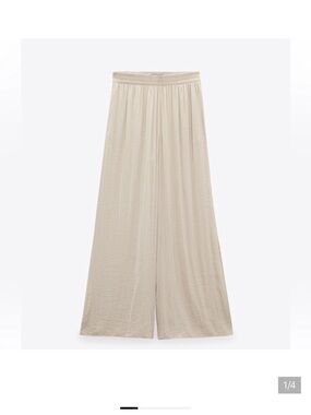 Zara Wide-Leg Flow Pants - Cream XS
